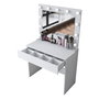 Hanah Home BJ120 - 2916 Mesa de Maquillaje Blanca con Espejo e Iluminación